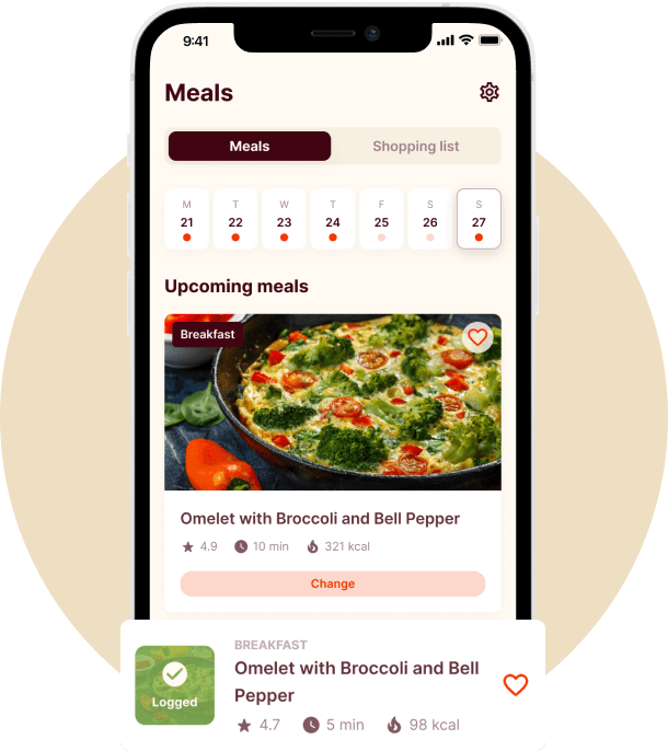 Mobile app with recipe