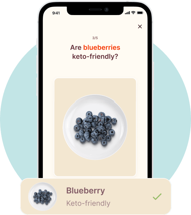 Mobile app with recipes quiz